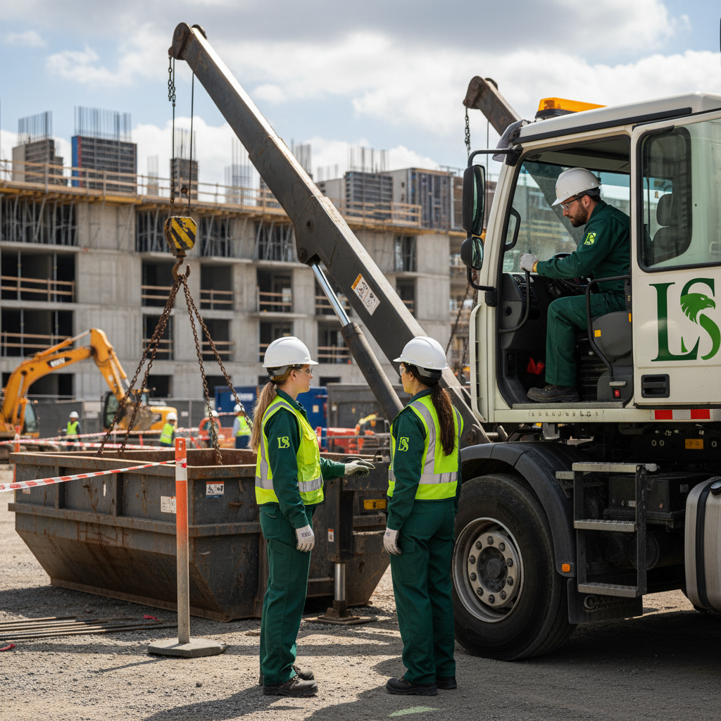 Living Stream crew operating equipment at a construction site